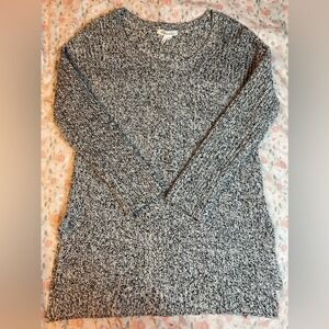BCBGeneration Sweater Size M/L Gray Marled Knit Tunic Longline Pullover Cozy‎